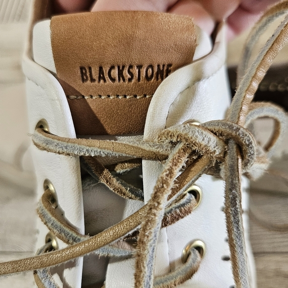 Blackstone PL87 Perforated White Leather Low Top Sneakers Size 40 - Picture 7 of 9